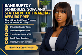 prepare bankruptcy schedule, sofa and statement of financial