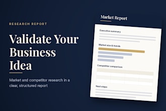 write a business idea, market and competitor research report