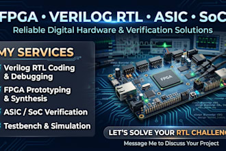 build fpga prototypes, verilog rtl, asic verification and soc design systems