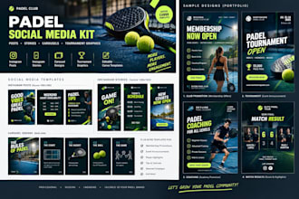 design a professional social media kit for padel clubs and tournaments