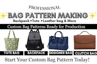 create custom tote hobo sling clutch handbag and backpack sewing patterns