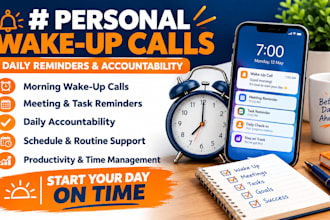 be your personal wake up call assistant for daily reminders and accountable