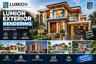 render realistic exterior architecture in lumion from your 3d model