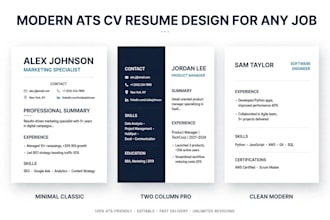 design modern ats CV and resume for any job