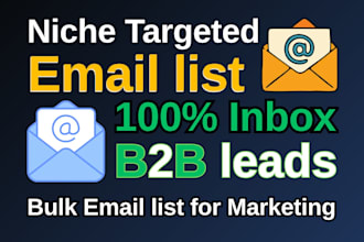 niche targeted email list with b2b leads for email marketing