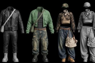 design custom second life mesh 3d clothing avatar outfit rigging and textures y2