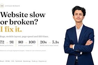 fix website bugs, mobile layout, page speed, and SEO issues