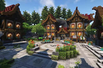build custom minecraft smp server spawn, lobby, hub and survival map