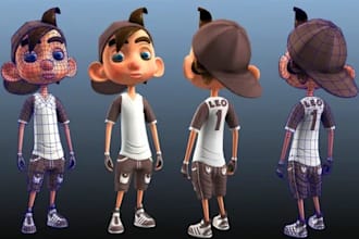 design 3d cartoon character model for mascot, game and animation in blender