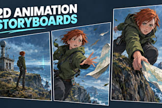 do 2d animation storyboards and animatics for your project
