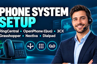 set up ringcentral, openphone quo, 3cx, grasshopper, nextiva and dialpad