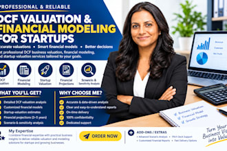 provide dcf business valuation, financial modeling, startup valuation services