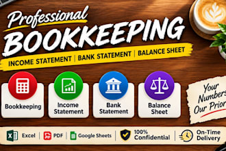 do bookeeping income statement bank statement balance sheet