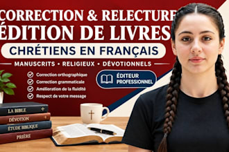 relecture, édition de votre livre chrétien, manuscrit religieux, dévotionnel
