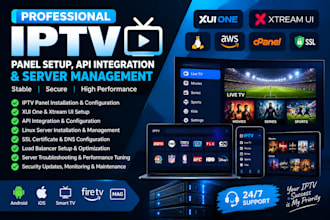set up iptv panels, apis, and server management