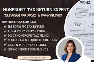 file irs form 990 and 990ez tax returns for 501c3 nonprofits as a CPA