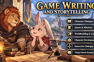 write engaging game dialogue, quests, lore, and character stories