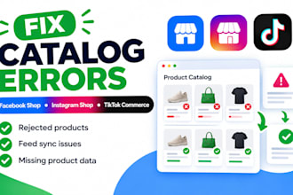 fix facebook shop and instagram shop catalog and tiktok commerce catalog errors