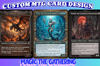 design custom mtg card design edh alter anime mtg card tcg illustration art