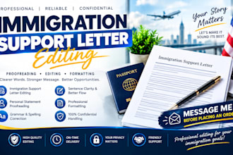proofread and edit your immigration support letter and personal statement