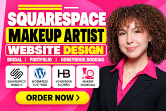 build squarespace makeup artist website wordpress bride portfolio honeybook book