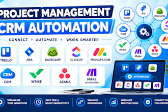 trello jira basecamp clickup monday crm automation wrike asana make integration
