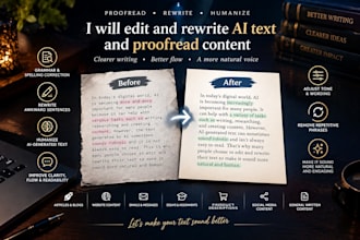 edit and rewrite ai text and proofread content