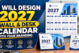 create yearly wall or desk calendar design