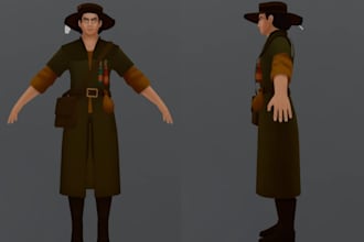 model and rig lowpoly retro india character, psx, ps1,ps2,game asset,y2k style