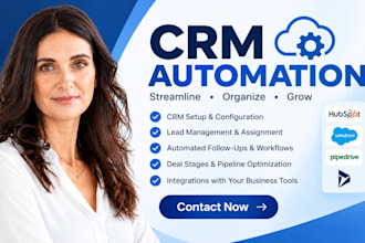 setup hubspot crm automation and lead nurturing workflow, crm pipeline setup