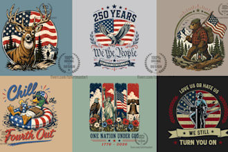 create patriotic american flag vintage retro t shirt design