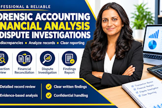 perform forensic accounting, financial analysis accounting dispute investigation