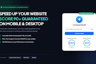 optimize your website speed to 90 on google pagespeed for mobile and des