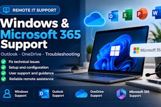fix windows, outlook, onedrive and microsoft 365 issues remotely