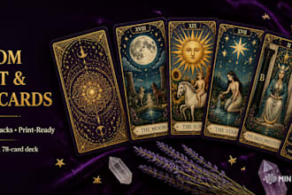 design custom tarot, oracle and zodiac card art