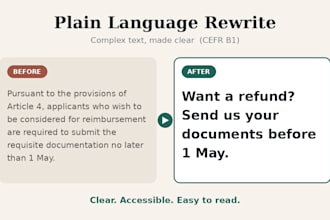 rewrite your text in plain language