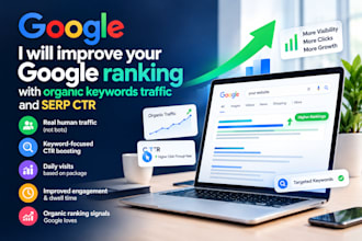 improve your google ranking with organic keywords traffic and serp CTR