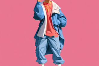 create cool illustration in cartoon style