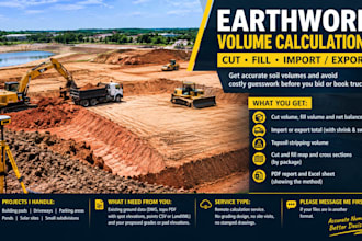 calculate earthwork cut and fill volumes from your site survey or topo