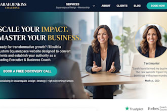 build squarespace business coach, executive coach booking website