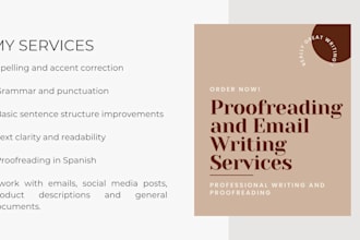 proofread and correct spelling and punctuation in spanish texts