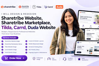 create sharetribe website, sharetribe marketplace, tilda, carrd, duda website