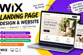 design wix landing page, wix website, sales page and high converting design