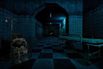create ps1 ps2 psx low poly horror environments and game asset