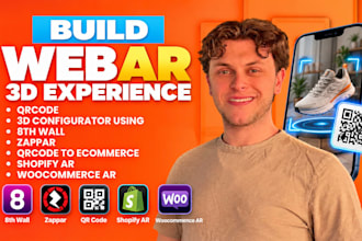 build webar 3d experience with qrcode using 8th wall, zappar, augmented reality