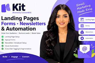 setup convertkit landing page kit forms kit newsletter kit visual automation