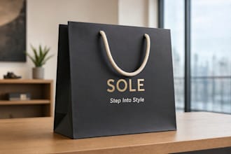 design elegant and modern retail shopping bags