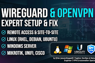 setup or fix your wireguard, openvpn, or remote access VPN server