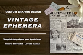 design vintage ephemera and realistic paper props