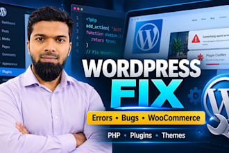 fix wordpress errors, bugs, issues and website problems